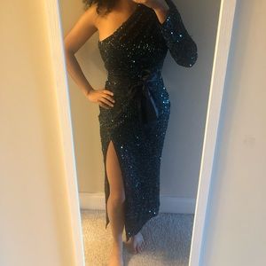 Classy One Shoulder Belted Dress